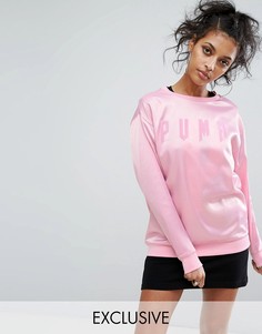 Атласный oversize-свитшот Puma эксклюзивно для ASOS - Розовый