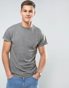 Серая футболка с отворотами на рукавах New Look - Серый