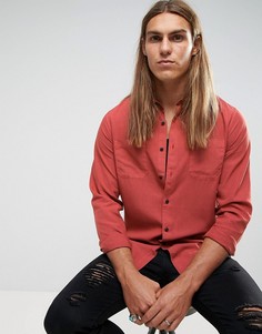 Выбеленная бордовая рубашка классического кроя ASOS - Красный