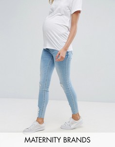 Рваные джинсы скинни New Look Maternity - Синий