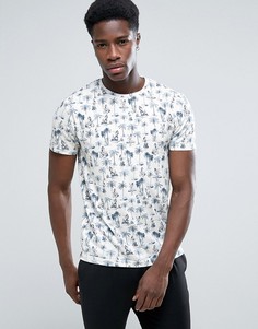 Футболка с круглым вырезом и сплошным принтом Esprit - Белый