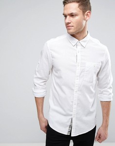 Рубашка из хлопка и льна Esprit - Белый