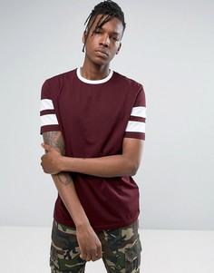 Свободная футболка с контрастными рукавами в полоску ASOS - Мульти