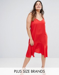 Платье-комбинация с баской New Look Plus - Красный