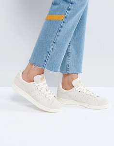Бежевые замшевые кроссовки adidas Originals Stan Smith - Белый