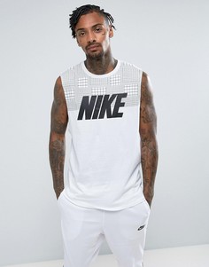 Белая майка с крупным логотипом Nike Advanced Knit 15 847648-100 - Белый