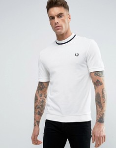 Белая футболка из пике с темно-синей окантовкой Fred Perry REISSUES - Белый