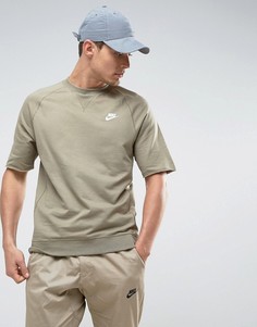 Зеленый свитшот с круглым вырезом и короткими рукавами Nike 933571-230 - Зеленый