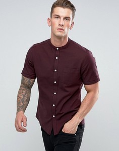 Узкая эластичная оксфордская рубашка с воротником на пуговице ASOS - Красный