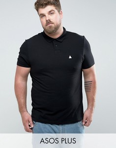 Черная обтягивающая футболка-поло ASOS PLUS - Черный