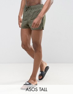 Ультракороткие шорты для плавания цвета хаки ASOS TALL - Зеленый