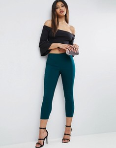 Укороченные зауженные брюки с завышенной талией ASOS - Зеленый