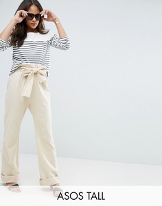 Широкие брюки с запахом ASOS TALL Karate - Бежевый