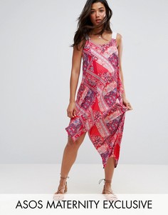 Платье с платочным принтом ASOS Maternity - Красный