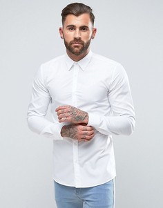 Классическая рубашка слим из поплина HUGO by Hugo Boss Elisha - Белый