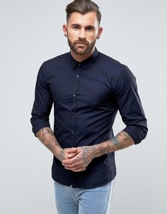 Рубашка узкого кроя с однотонными звездами HUGO by Hugo Boss Ero3 - Темно-синий