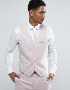 Розовый фактурный облегающий жилет с геометрическим принтом на подкладке ASOS WEDDING - Розовый