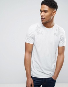 Удлиненная футболка с вышивкой Jack & Jones Originals - Серый