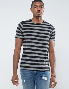 Полосатая футболка с карманом Brave Soul Yarn Dye - Черный