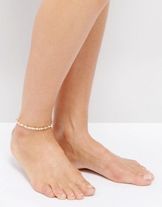Браслет на ногу ограниченной серии с искусственным жемчугом и звездами - Золотой Asos