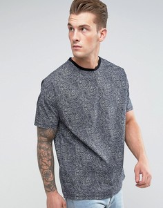 Oversize-футболка с платочным принтом ASOS - Черный