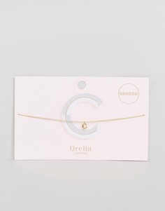 Ожерелье-чокер из цепочки с подвеской в виде буквы C Orelia - Золотой