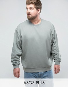 Oversize-свитшот цвета хаки ASOS PLUS - Зеленый