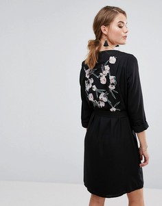 Платье-кимоно с вышивкой Vero Moda - Черный