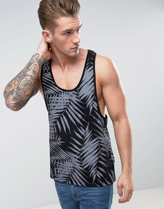 Майка-борцовка со сплошным принтом ASOS - Черный