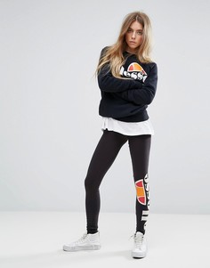 Леггинсы с принтом логотипа Ellesse - Черный