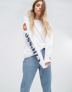 Лонгслив с принтом на рукавах Ellesse - Белый