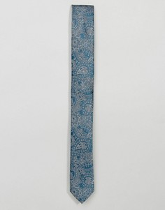 Синий узкий галстук с узором пейсли ASOS - Синий