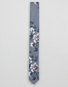 Галстук с цветочным принтом ASOS - Серый