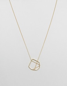 Ожерелье-цепочка с геометрической подвеской Pieces - Золотой