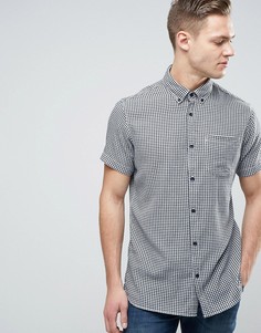 Узкая рубашка в клеточку с короткими рукавами и карманом Jack &amp; Jones Originals - Белый