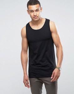Черная удлиненная майка ASOS - Черный