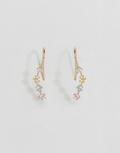 Серьги-клаймберы с камнями ASOS - Мульти