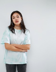 Футболка с абстрактным принтом тай-дай ASOS - Синий