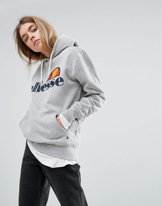 Худи бойфренда с логотипом на груди Ellesse - Серый