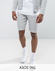 Бледно-серые фактурные шорты ASOS TALL - Серый