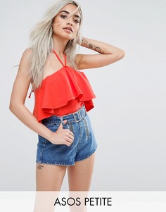 Боди халтер с оборкой ASOS PETITE - Оранжевый