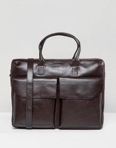 Кожаная сумка для ноутбука с двумя карманами Royal Republiq Courier - Коричневый