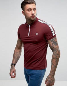 Красная узкая футболка-поло на молнии с лентой Fred Perry Sports Authentic - Красный