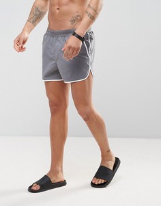 Серые короткие шорты для плавания ASOS Runner - Серый