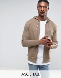 Бежевый худи на молнии ASOS TALL - Бежевый
