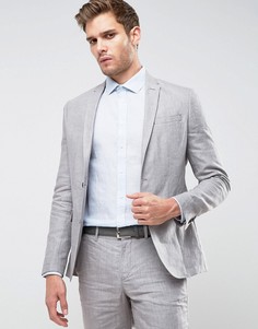 Приталенный льняной пиджак Jack &amp; Jones Premium - Серый