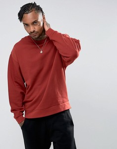 Красный свитшот свободного кроя ASOS - Зеленый