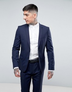 Узкий пиджак из шерстяной саржи HUGO by Hugo Boss Arti 3 - Темно-синий