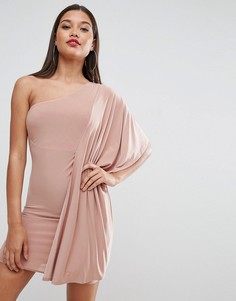 Платье мини на одно плечо ASOS - Розовый