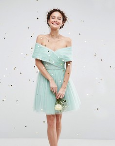 Платье мини из тюли ASOS WEDDING - Зеленый